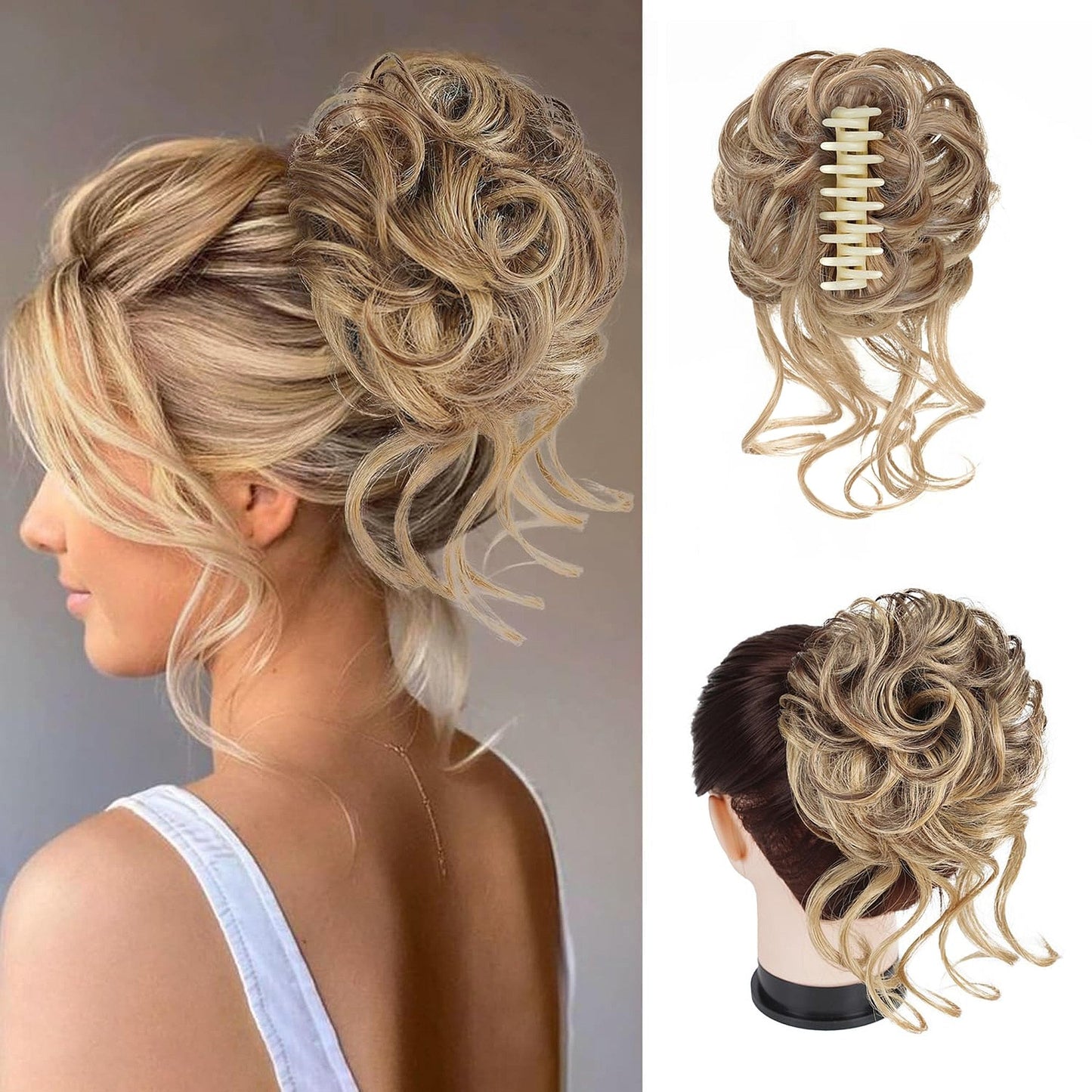 WavyWrap Messy Bun Haartoupet Wellig Lockig Chignon Pferdeschwanz Haartoupet für den täglichen Gebrauch