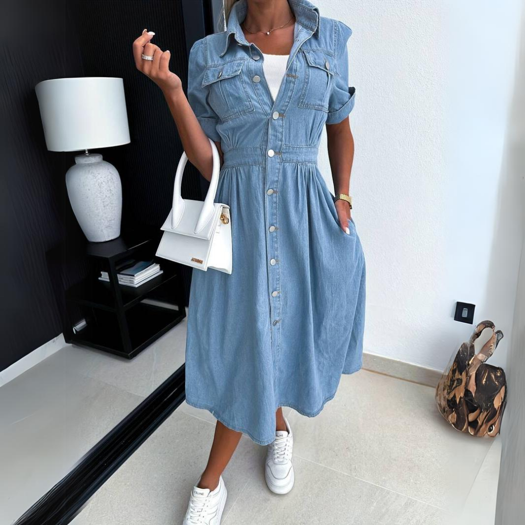 Roelinde | Robe midi denim