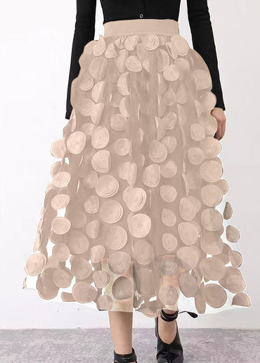 Eleganter schwarzer Patchwork-Tüllrock Herbst