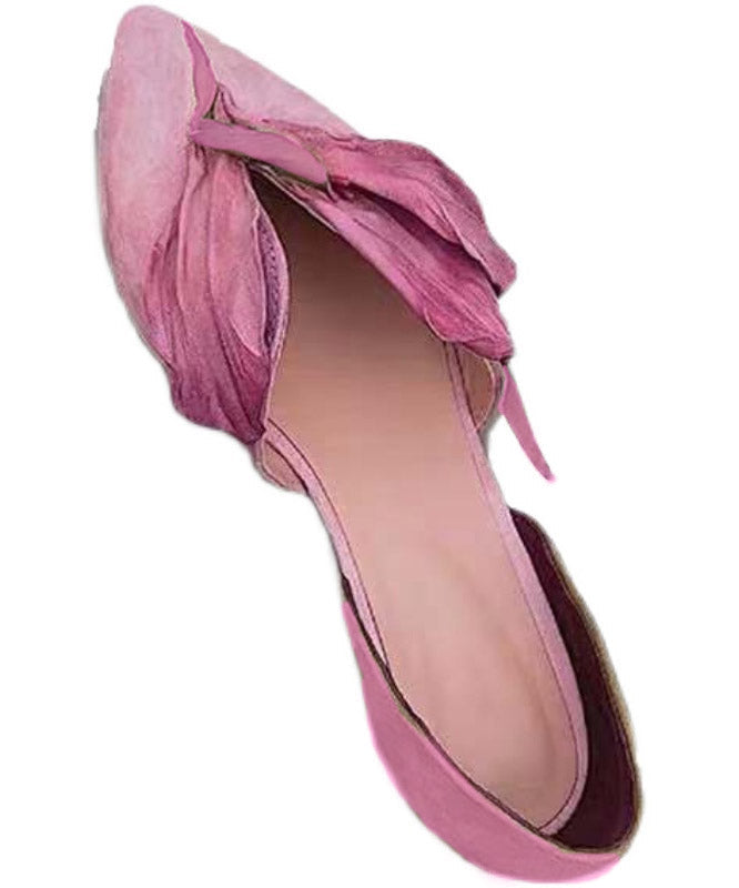 Handmade rosa Satin Blumen Spitzenzehen Ballerinas