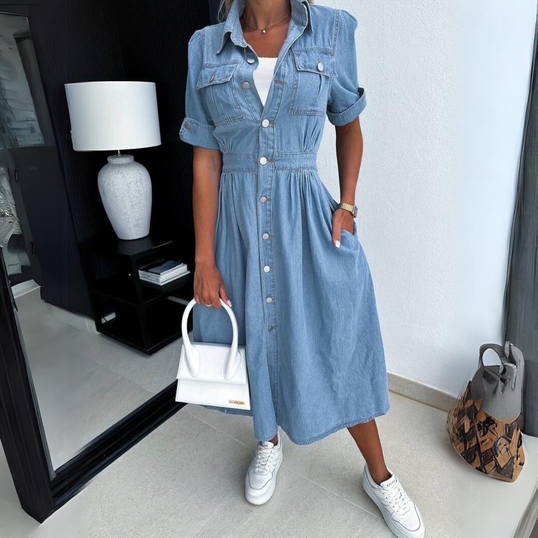 Roelinde | Robe midi denim
