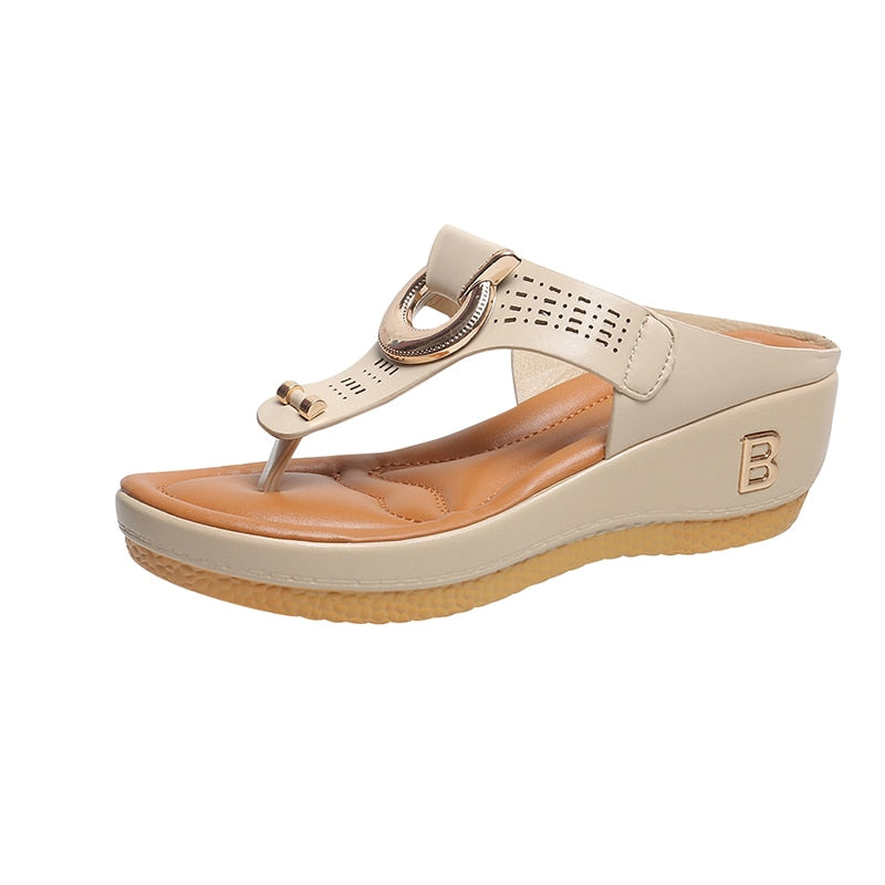 Damen Trendige Modische Plattform Wedge Casual Sandalen
