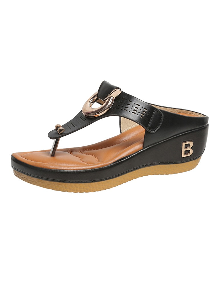 Damen Trendige Modische Plattform Wedge Casual Sandalen