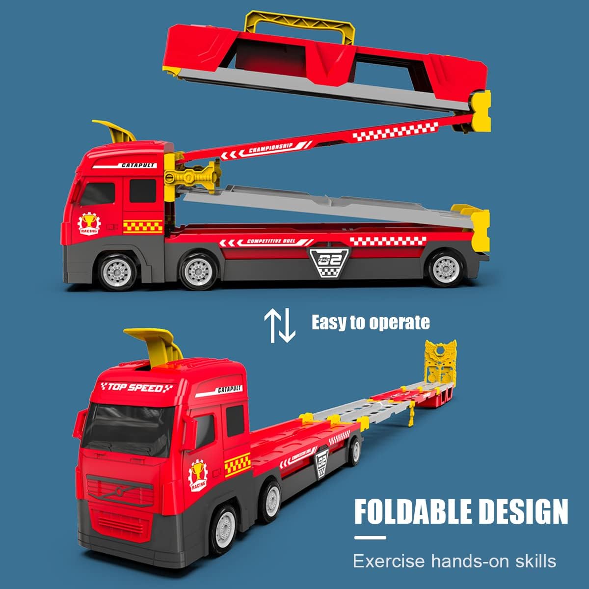 Mega-Hauler-LKW mit Katapult-Rennstrecke
