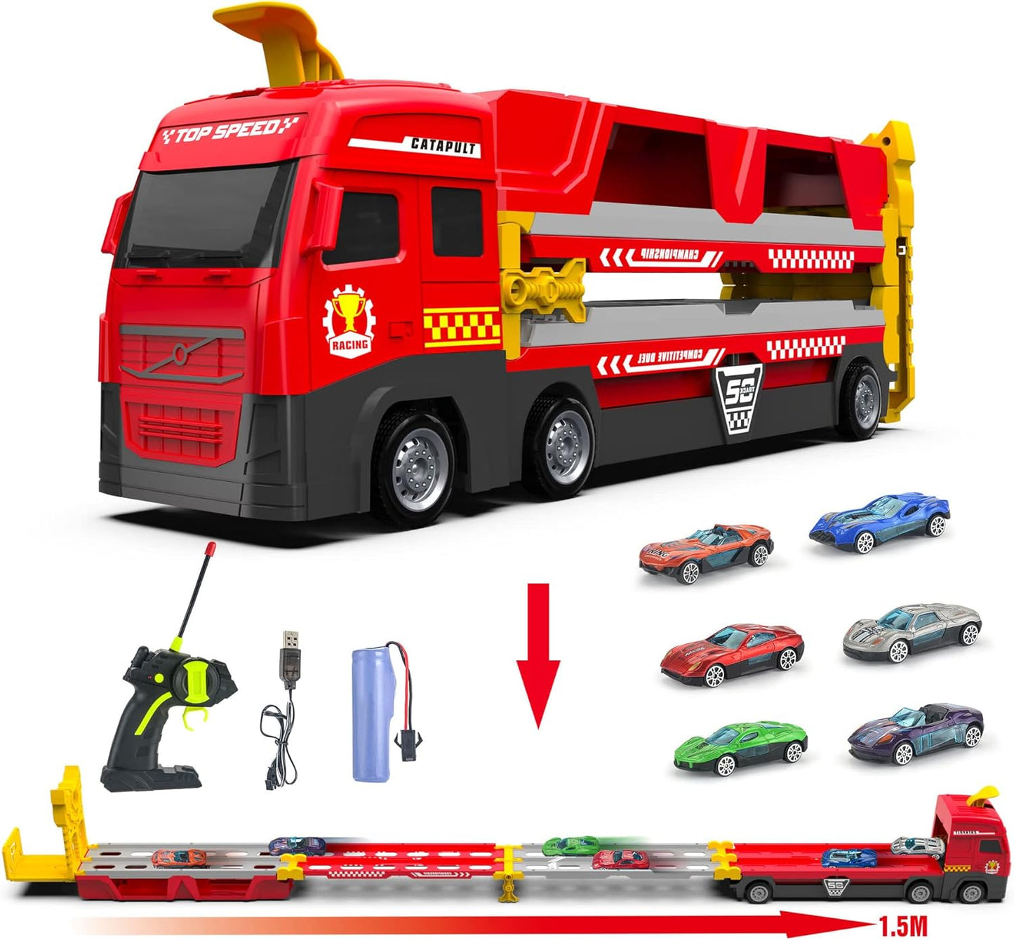 Mega-Hauler-LKW mit Katapult-Rennstrecke