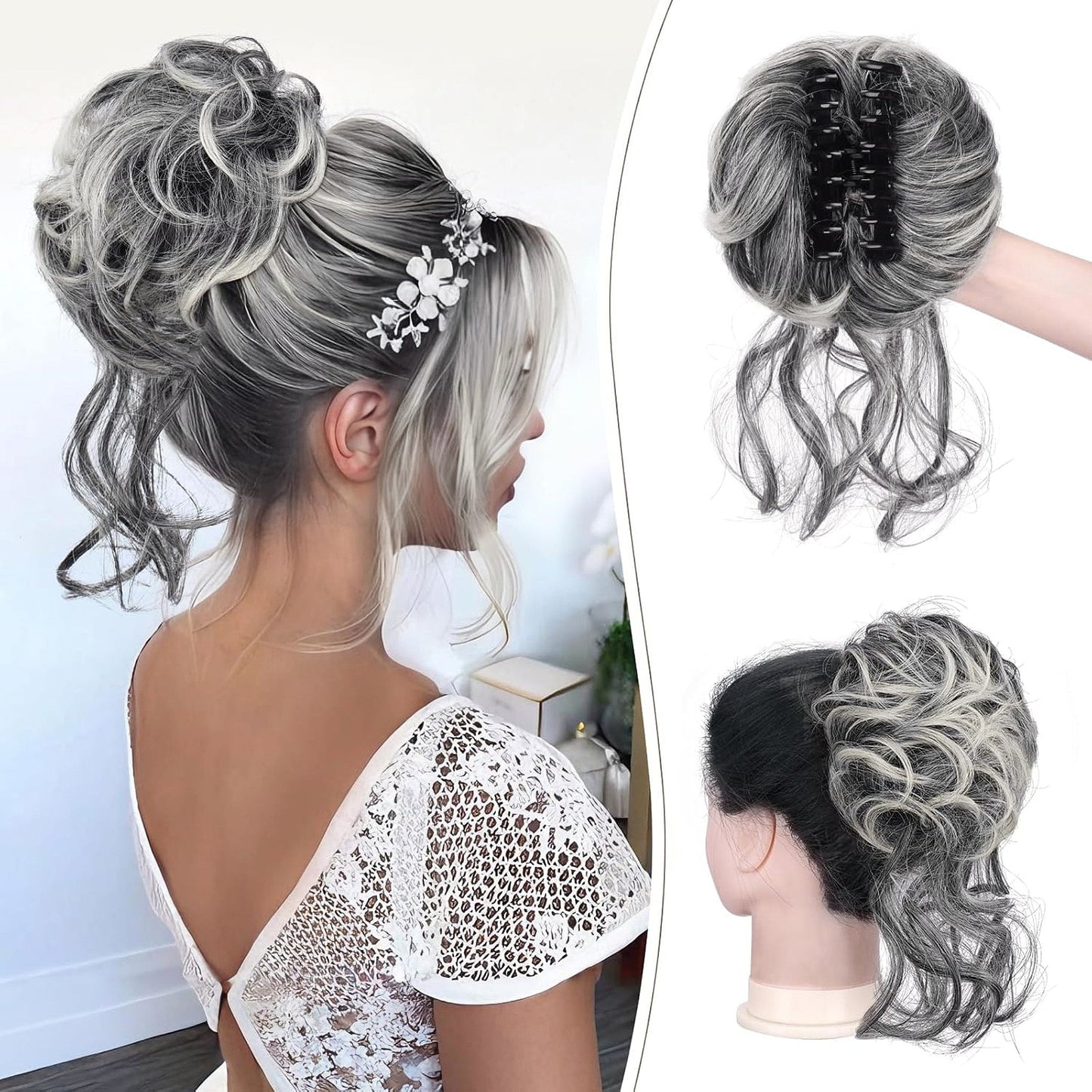 WavyWrap Messy Bun Haartoupet Wellig Lockig Chignon Pferdeschwanz Haartoupet für den täglichen Gebrauch
