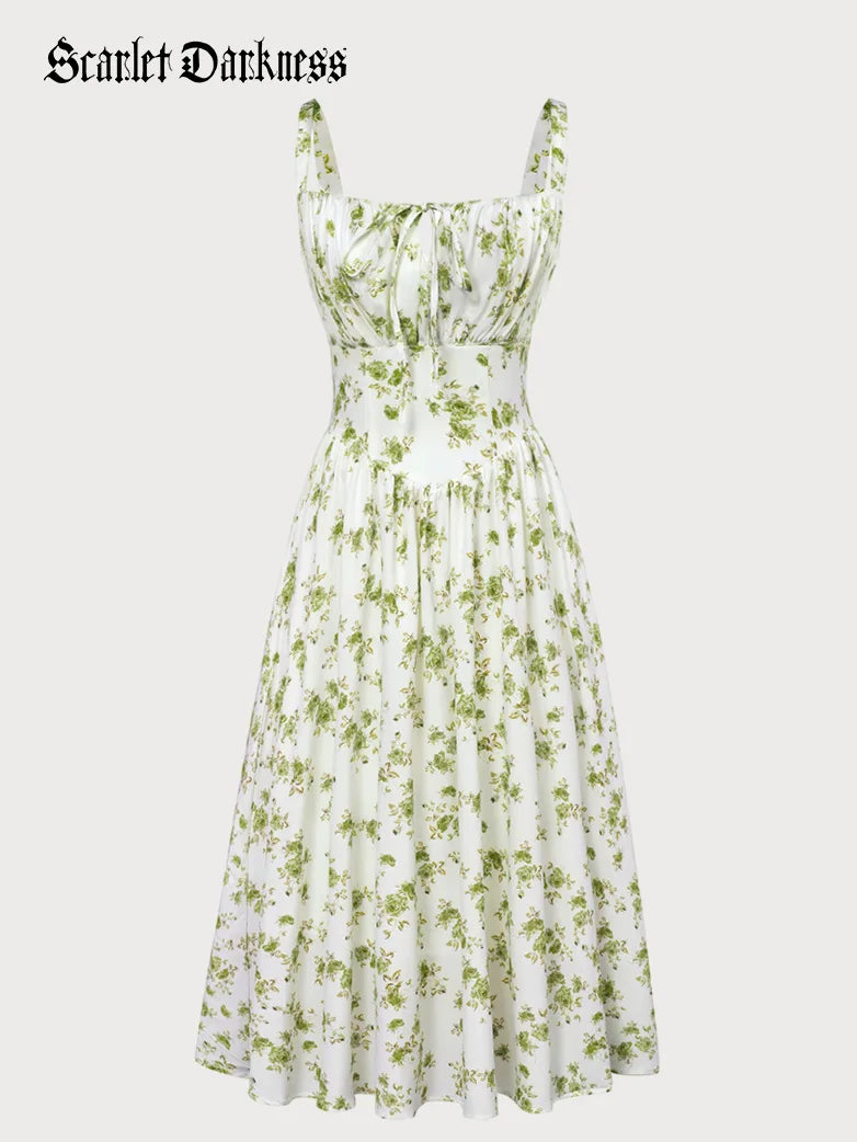 Sommerliches Bequemes Blumenkleid mit Taschen