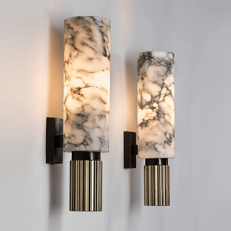 Elero Wandleuchte — Elegante Marmor-LED-Leuchte mit Kupferakzenten
