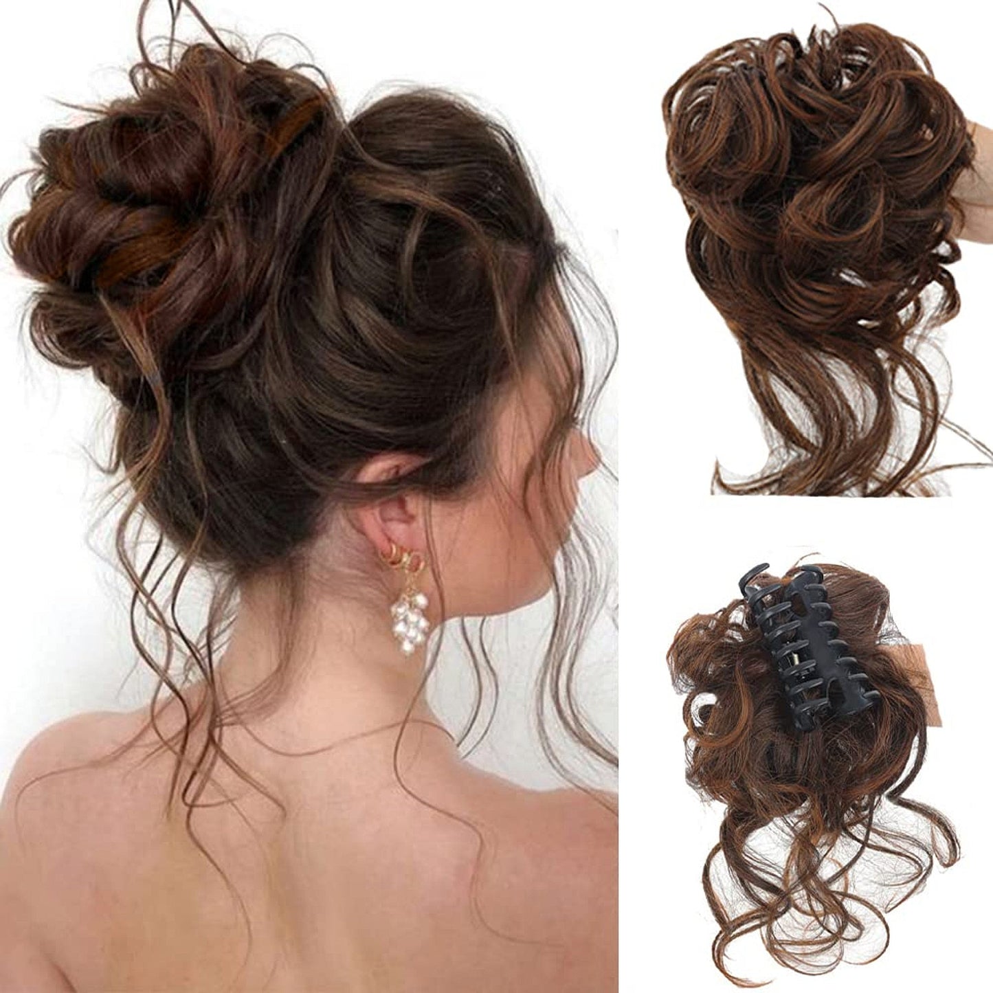 WavyWrap Messy Bun Haartoupet Wellig Lockig Chignon Pferdeschwanz Haartoupet für den täglichen Gebrauch