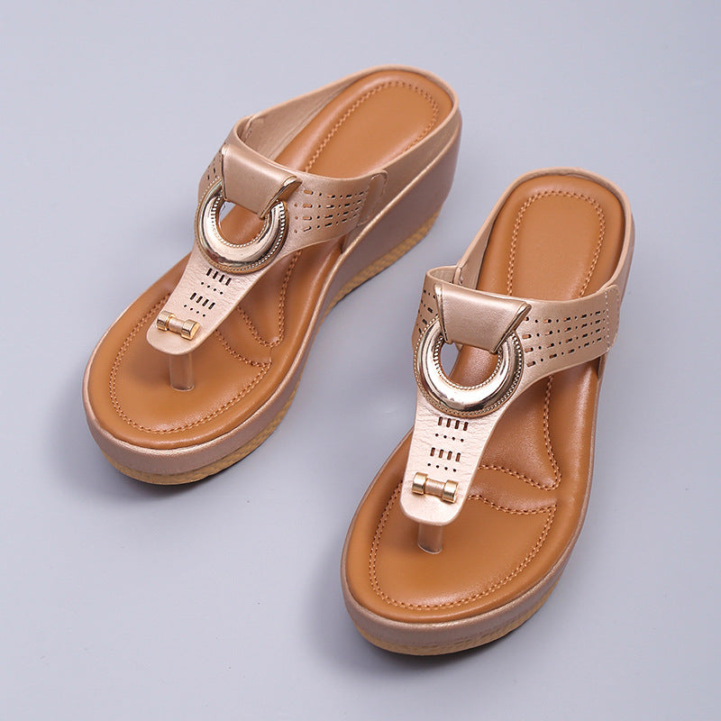 Damen Trendige Modische Plattform Wedge Casual Sandalen