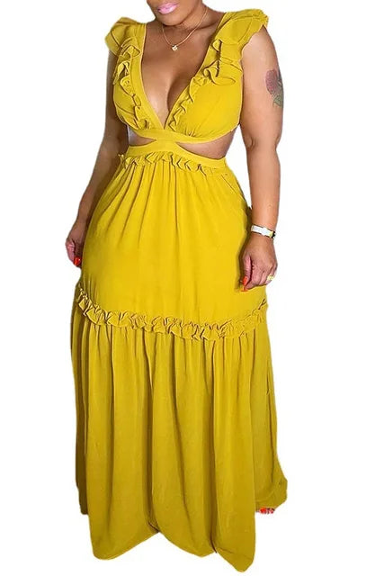 Glänzendes Glamour Kleid mit V-Ausschnitt