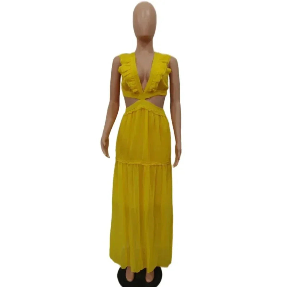 Glänzendes Glamour Kleid mit V-Ausschnitt