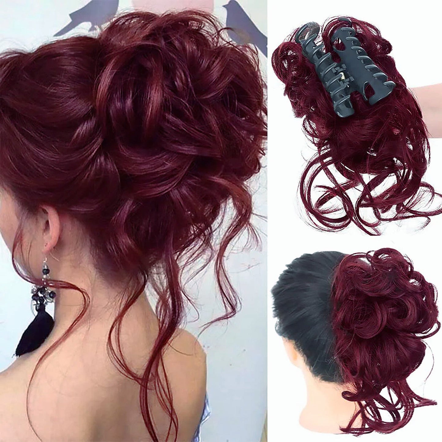WavyWrap Messy Bun Haartoupet Wellig Lockig Chignon Pferdeschwanz Haartoupet für den täglichen Gebrauch