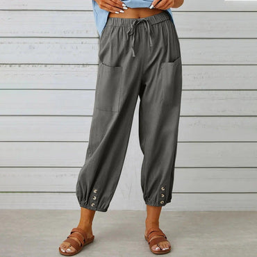 Neue Damen Sommer Baumwoll-Leinen Hose Neun-Minuten-Hose