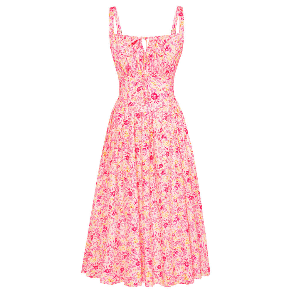 Sommerliches Bequemes Blumenkleid mit Taschen