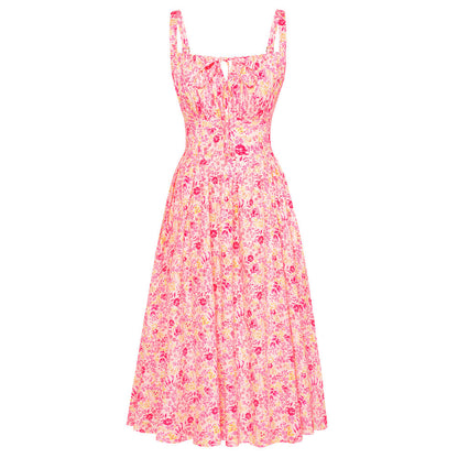 Sommerliches Bequemes Blumenkleid mit Taschen