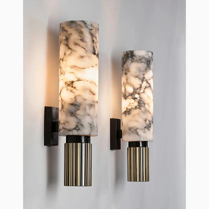 Elero Wandleuchte — Elegante Marmor-LED-Leuchte mit Kupferakzenten