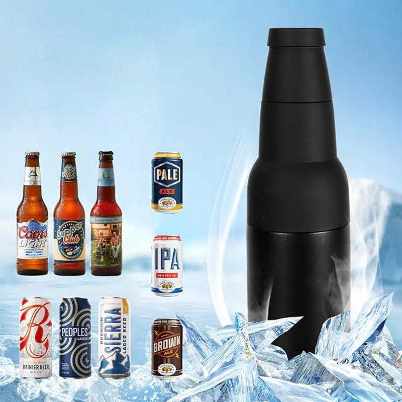 Bouteilles de bière et doses avec ouvre-bière