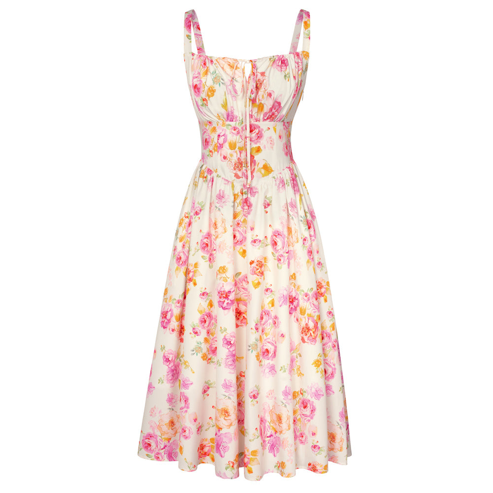 Sommerliches Bequemes Blumenkleid mit Taschen