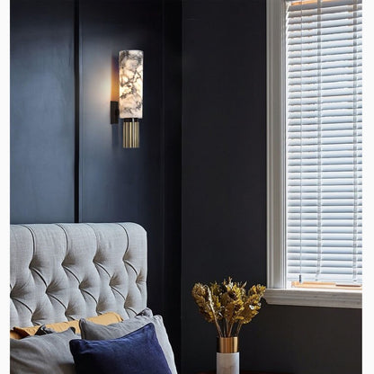 Elero Wandleuchte — Elegante Marmor-LED-Leuchte mit Kupferakzenten