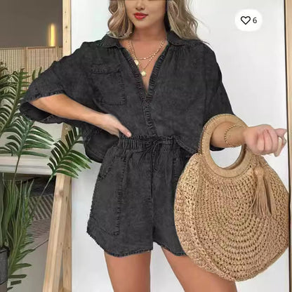Damen Lässiges Denim-Set