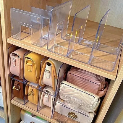 Étagère de stockage et organisateur de sacs à main en acrylique