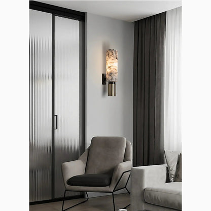 Elero Wandleuchte — Elegante Marmor-LED-Leuchte mit Kupferakzenten