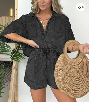Damen Lässiges Denim-Set