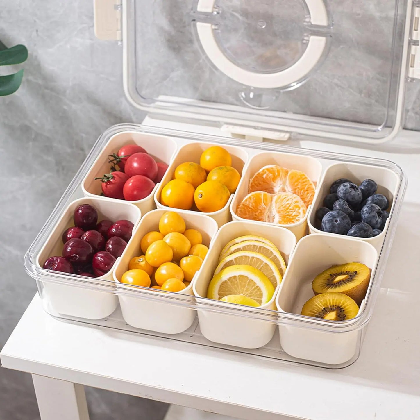 8 compartiments de la boîte de rangement d'épicerie