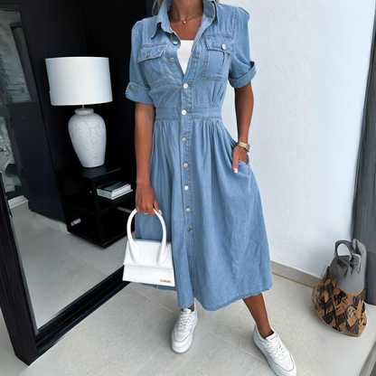 Roelinde | Robe midi denim