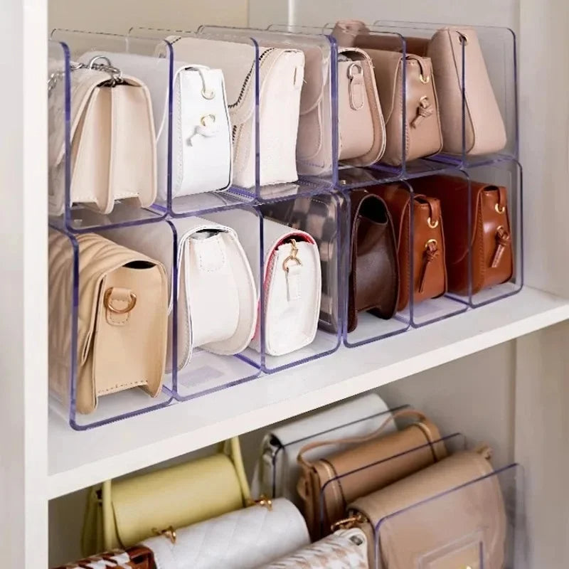 Étagère de stockage et organisateur de sacs à main en acrylique