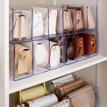 Étagère de stockage et organisateur de sacs à main en acrylique
