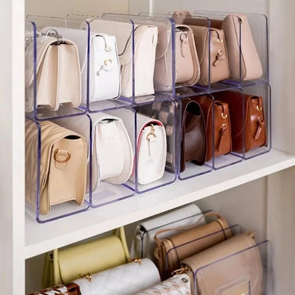 Étagère de stockage et organisateur de sacs à main en acrylique