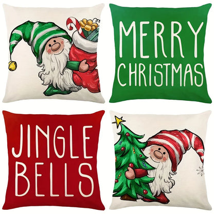 Taies d'oreiller à lancer de Noël 4 pièces