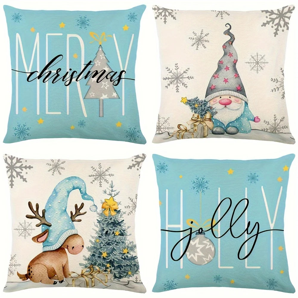 Taies d'oreiller à lancer de Noël 4 pièces