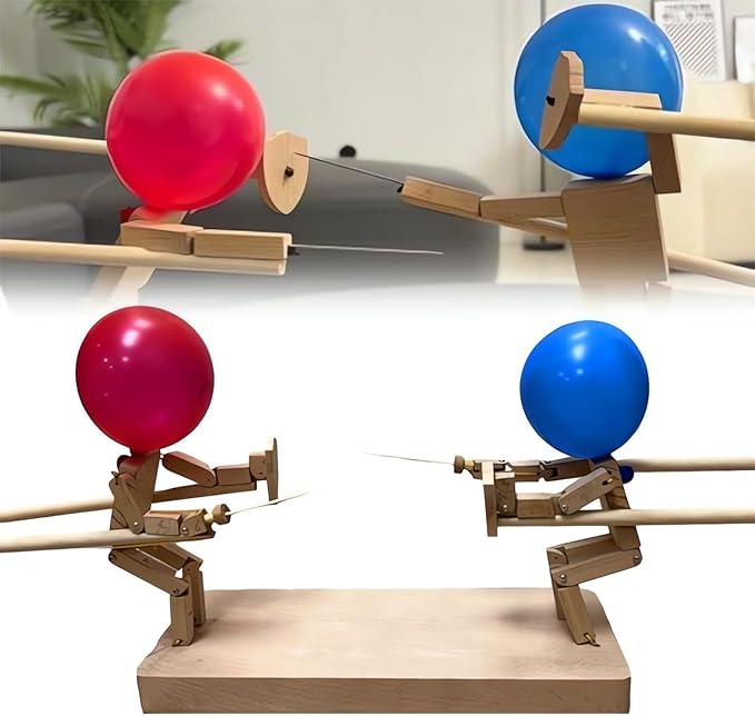 Popstrike Warriors | Ballon fait à la main têtes de poupées de combat en bois