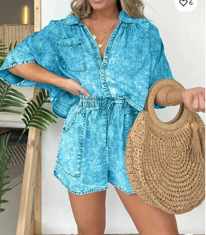 Damen Lässiges Denim-Set
