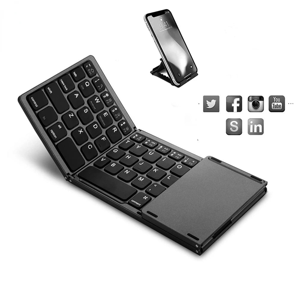Clavier sans fil pliable avec pavé tactile ultra-lim