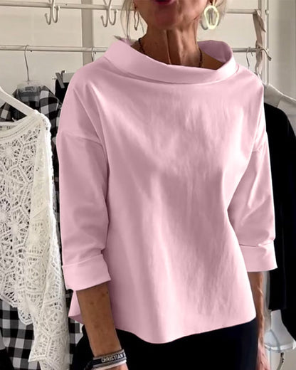 Emily Lässiges Oberteil mit breitem Revers und halben Turtleneck