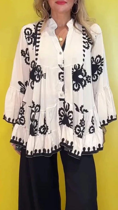 Boho Rüschen-Top - Mühelose Boho-Vibes mit unserem schicken Rüschen-Top! ✨🌿
