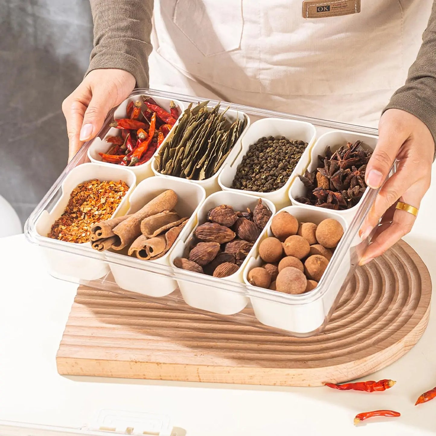 8 compartiments de la boîte de rangement d'épicerie
