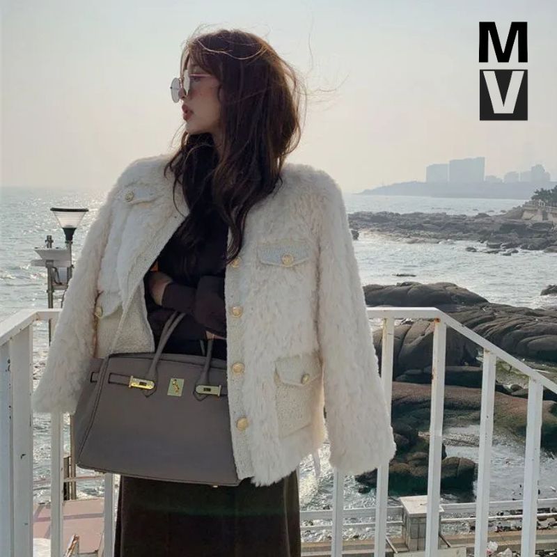 Manteau d'hiver en laine d'agneau