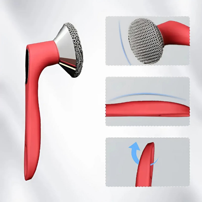 Brosse de cuisine en acier inoxydable avec une longue poignée