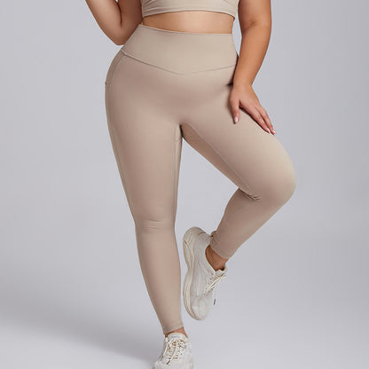 Pantalon de yoga de fitness à tête haute avec des poches