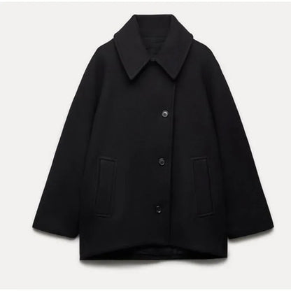 Brenda | Manteau solide avec collier redondant