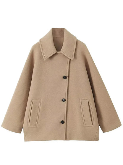 Brenda | Manteau solide avec collier redondant