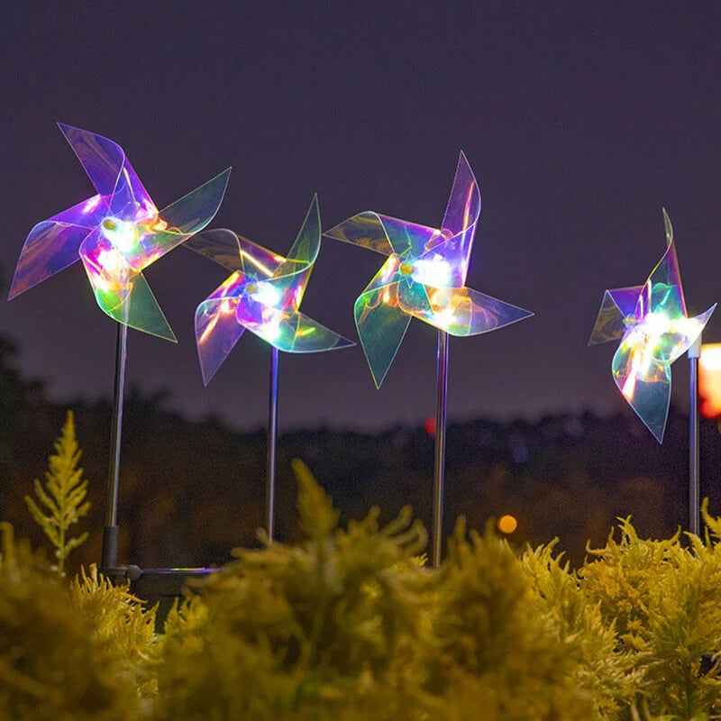 Solar Garden Light, Solar Windmill Light, Solar Garden Decoration - Set Of 2