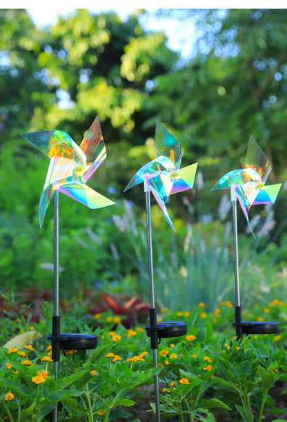 Solar Garden Light, Solar Windmill Light, Solar Garden Decoration - Set Of 2