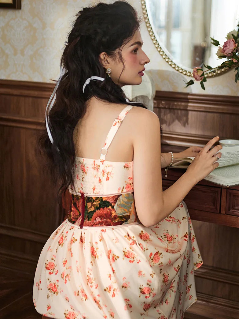 Sommerliches Bequemes Blumenkleid mit Taschen