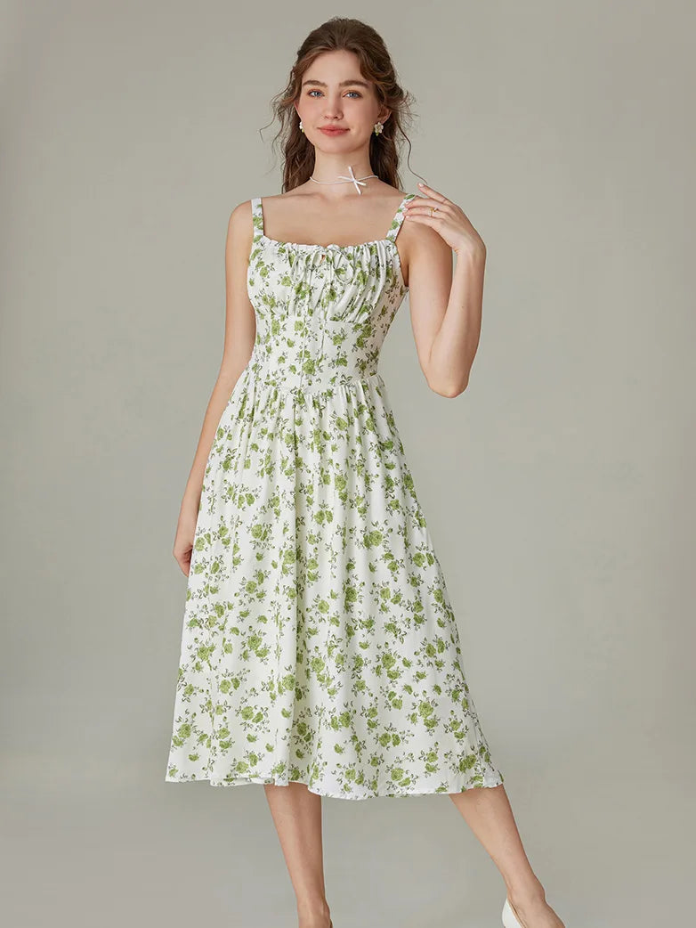 Sommerliches Bequemes Blumenkleid mit Taschen
